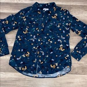 💜 Teal Floral Long Sleeve Shirt Croft & Barrow
